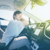 Sleepy female driver Sleepy female driver
