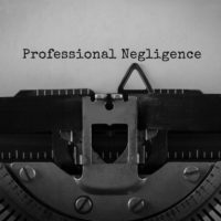 Text Professional Negligence typed on retro typewriter Text Professional Negligence typed on retro typewriter