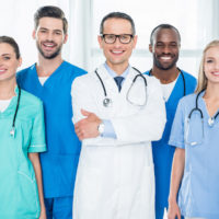 multiethnic team of doctors multiethnic team of doctors